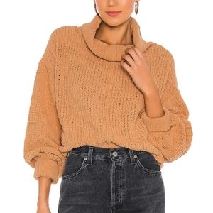 Free People camel chenille sweater,NWT,small